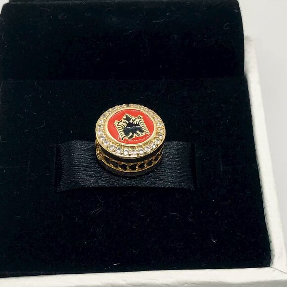 ✨🔥PANDORA Country Of Albania Exclusive Flag Enamel Button Charm - Picture 4 of 4